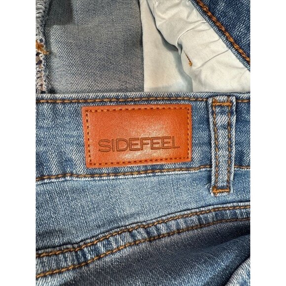 Sidefeel Jeans Distressed Medium Wash Straight Leg High Rise Stretch Women's 18 - Picture 7 of 8